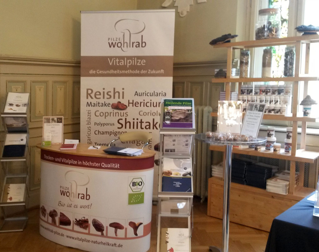 Der Messestand von Pilze Wohlrab auf dem TCM Kongress.
