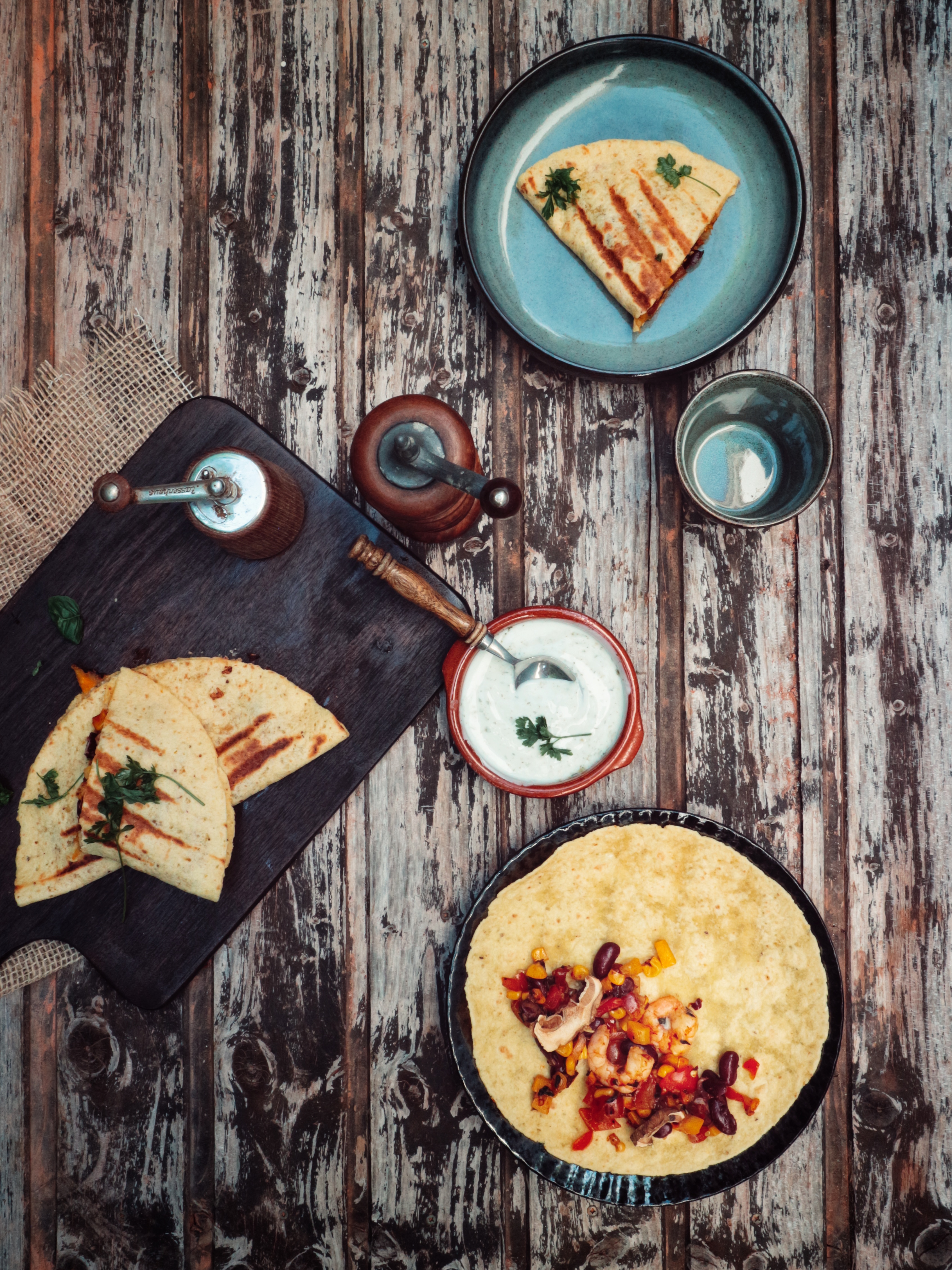 Quesadillas mit Steinpilzen